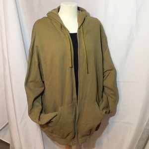 💥Men's tan fleece zipper hoodie size 2XL